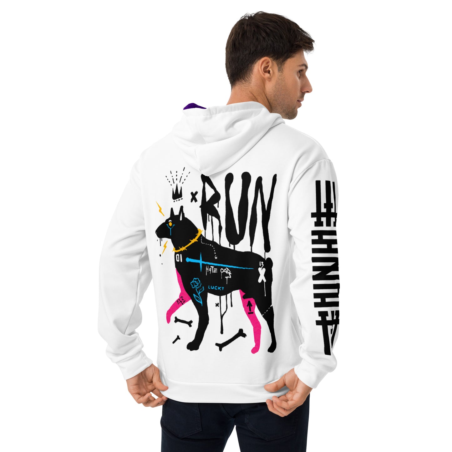 Men's Hoodie - Graffiti Canine Run