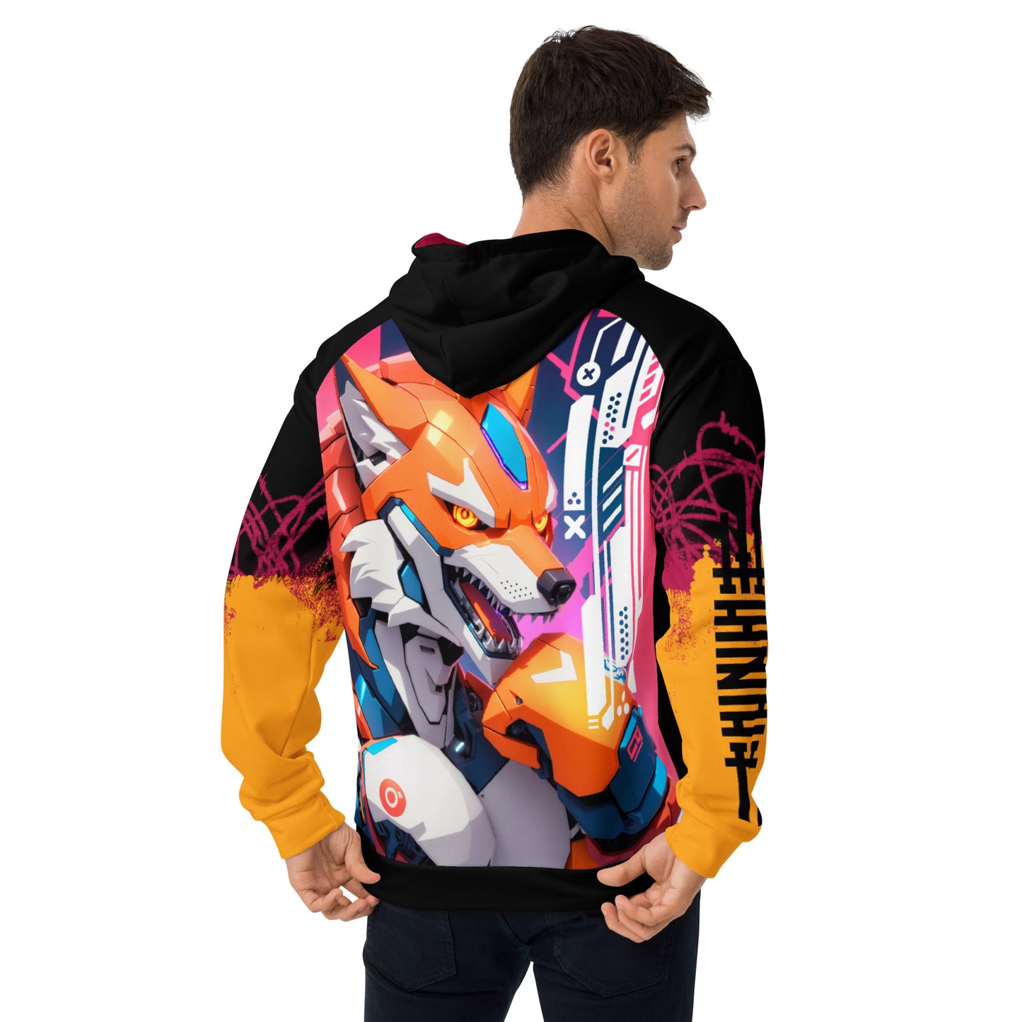 Men's Hoodie - Cyber Fox Mech