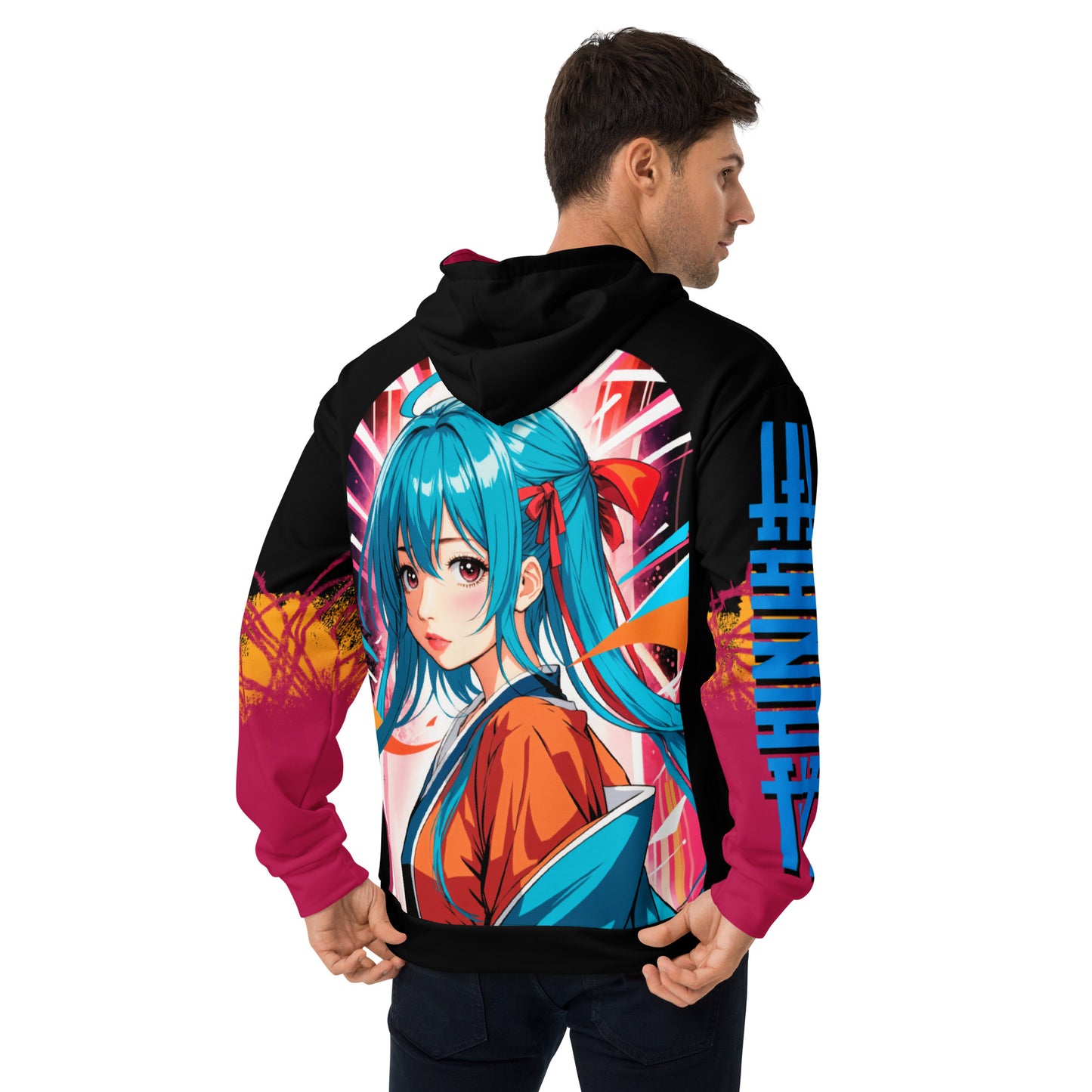 Men's Hoodie - Cyberpunk Anime Girl