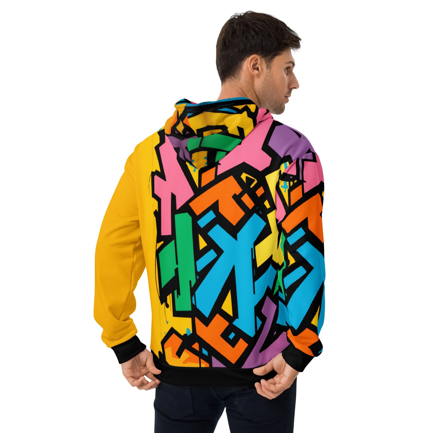 Men's Hoodie - Geometric Graffiti Art