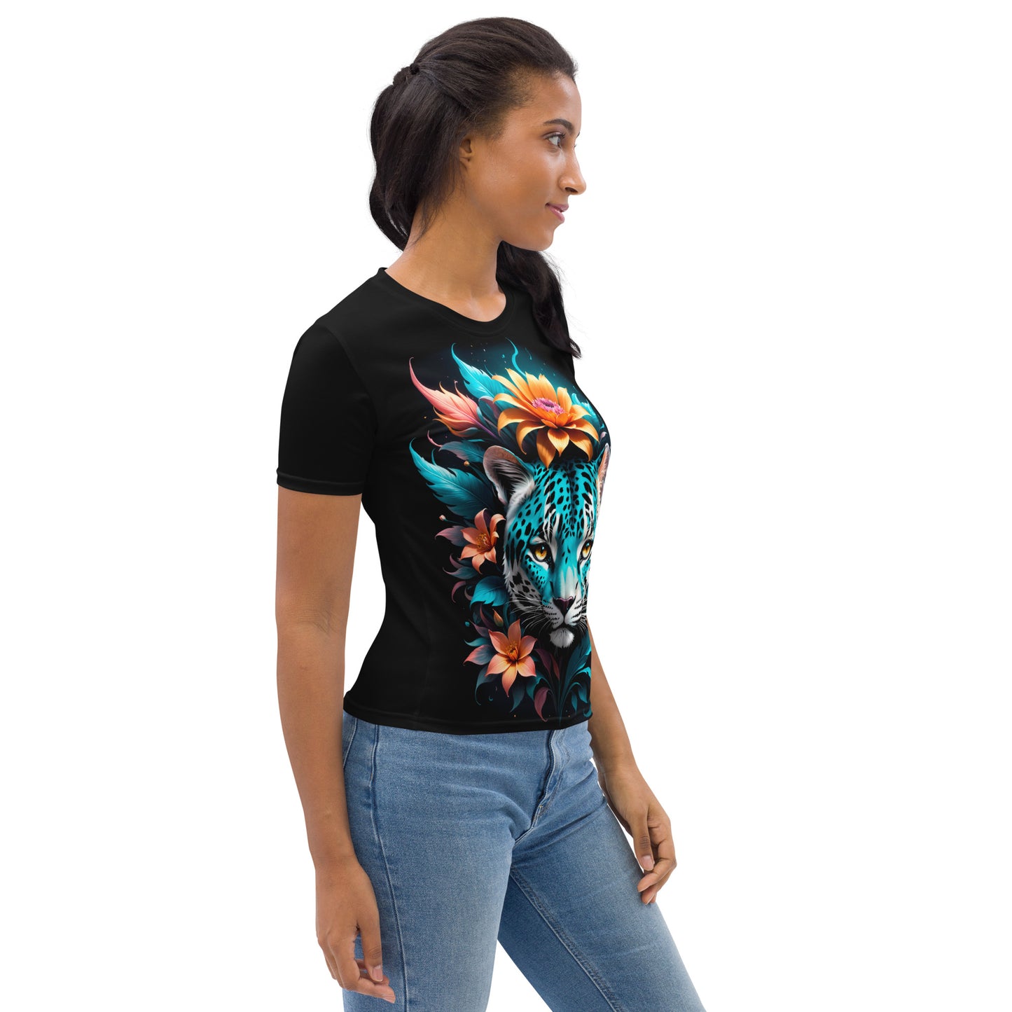 Women's Floral Majesty Leopard Crew Neck T-Shirt