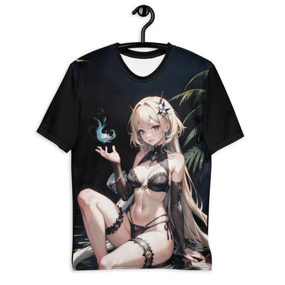 Men's mystic sorceress t-shirt, detailed fantasy sorceress graphic, magical themed fashion tee.