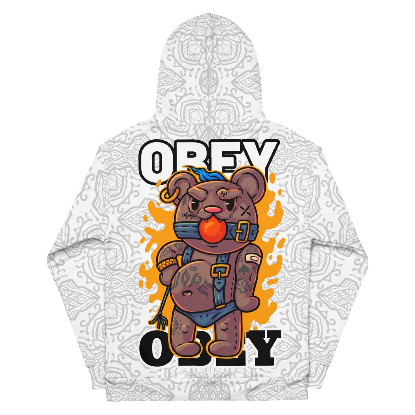 Graffiti Teddy Hoodie, Urban Street Art Apparel, Bold Graffiti Hoodie, Rebel Teddy Bear Design
