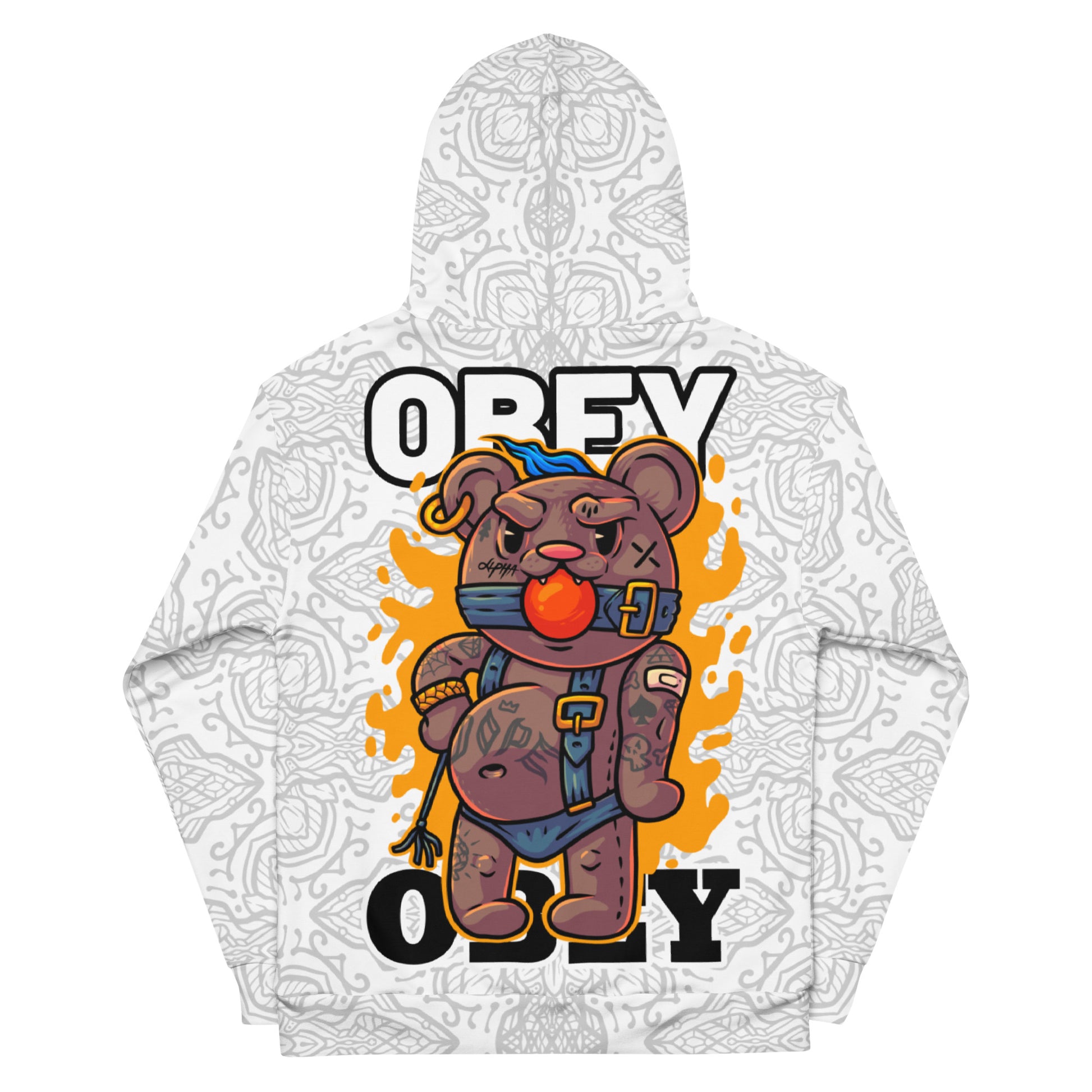 Graffiti Teddy Hoodie, Urban Street Art Apparel, Bold Graffiti Hoodie, Rebel Teddy Bear Design