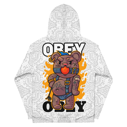 Graffiti Teddy Hoodie, Urban Street Art Apparel, Bold Graffiti Hoodie, Rebel Teddy Bear Design