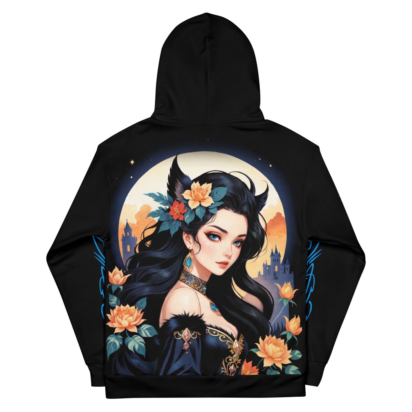 Enchanted Woman with Floral Crown on Hoodie