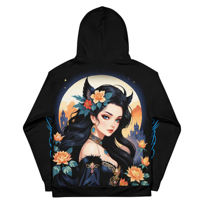 Enchanted Woman with Floral Crown on Hoodie