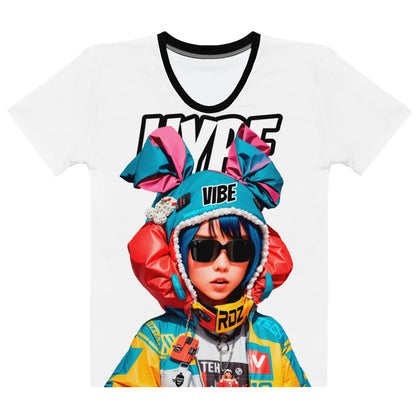 A dynamic and stylish Women's High Energy Streetwear Tee with a vibrant urban-inspired graphic, perfect for making a bold statement in modern street fashion.