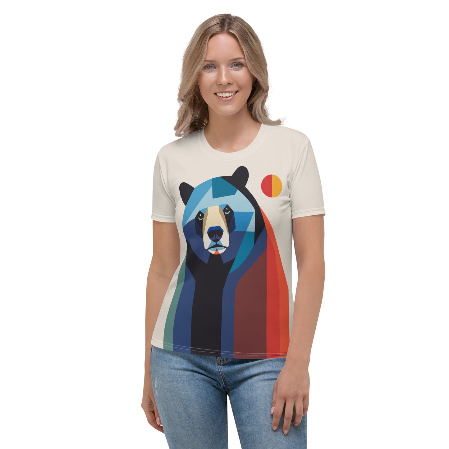 Women's Geometric Bear Art T-Shirt