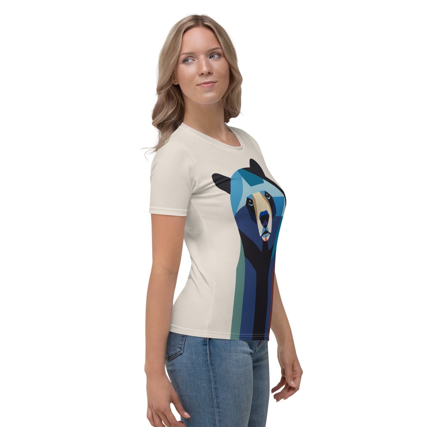 Women's Geometric Bear Art T-Shirt