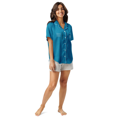 All-over print women’s short sleeve pajama top