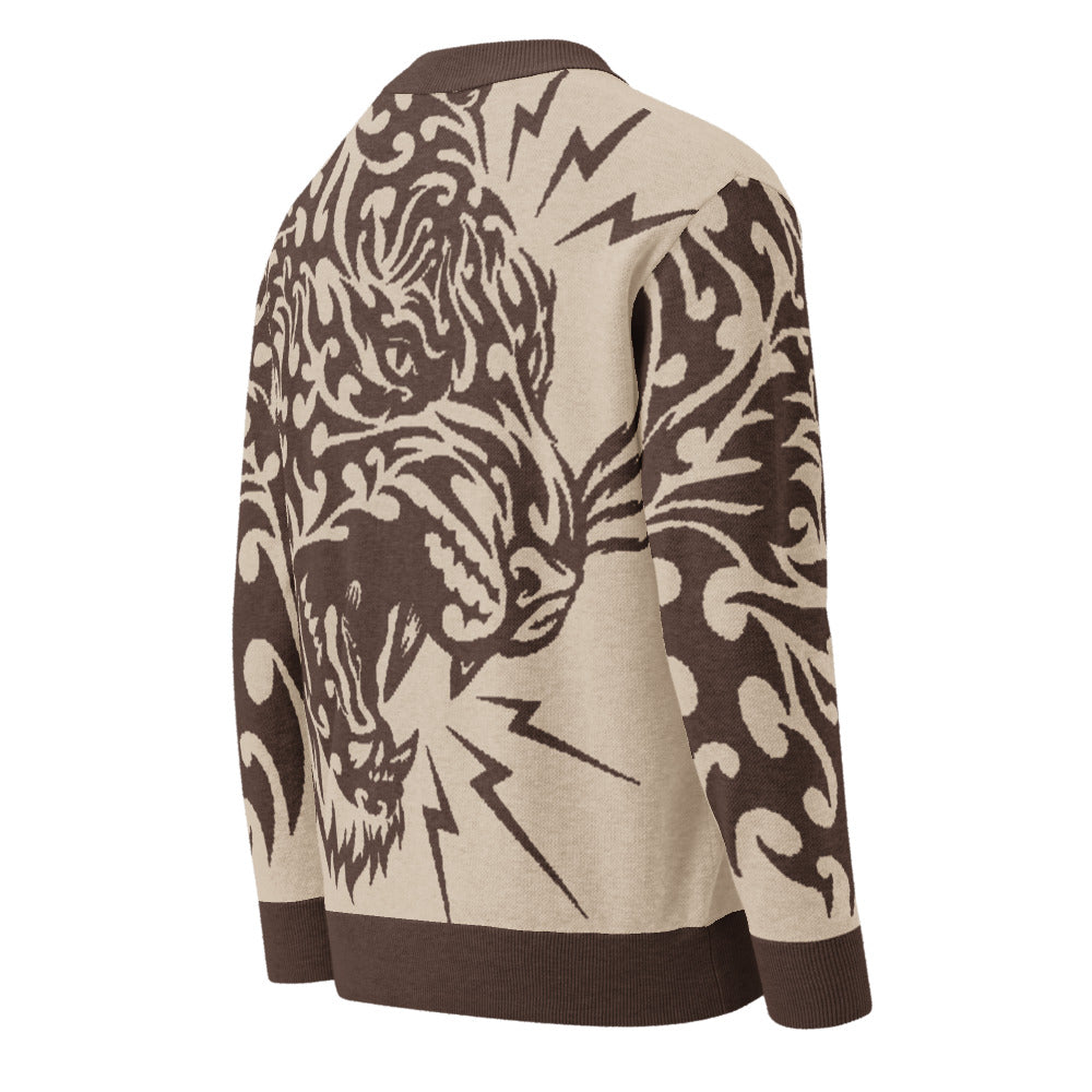 Knitted cardigan - Tattoo tiger